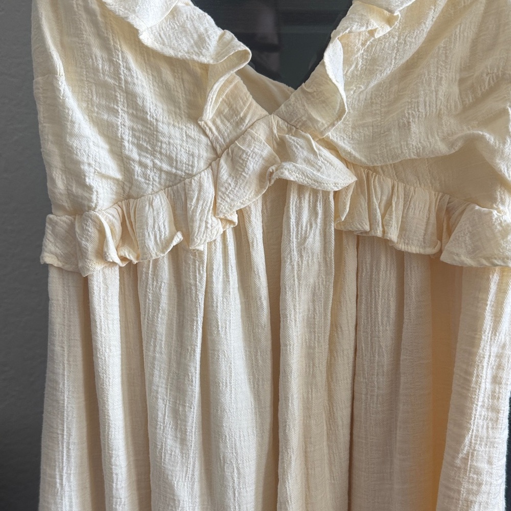 Lulu's Pale Yellow Ruffle Mini Dress - Picture 3 of 4
